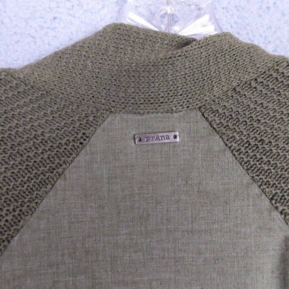 PRANA Cardigan Women's Small Olive Green Breathe Open Front Open Knit Outdoor - Picture 11 of 11